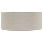 Abat-jour cylindrique en lin beige grisé avec surface texturée pour lampe E27