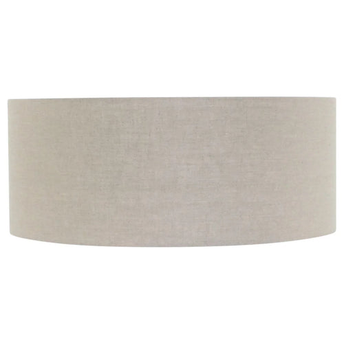 Abat-jour cylindrique en lin beige grisé avec surface texturée pour lampe E27