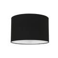 Abat-jour cylindrique en lin noir avec intérieur blanc, diamètre 40 cm