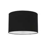 Abat-jour cylindrique en lin noir avec intérieur blanc, diamètre 40 cm