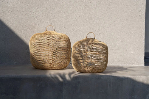 Abat-jour en rotin naturel 48 cm modèle Batu Bolong