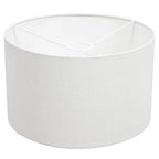 Applique murale en métal chromé et lin blanc avec cylindre de lampe support en fil