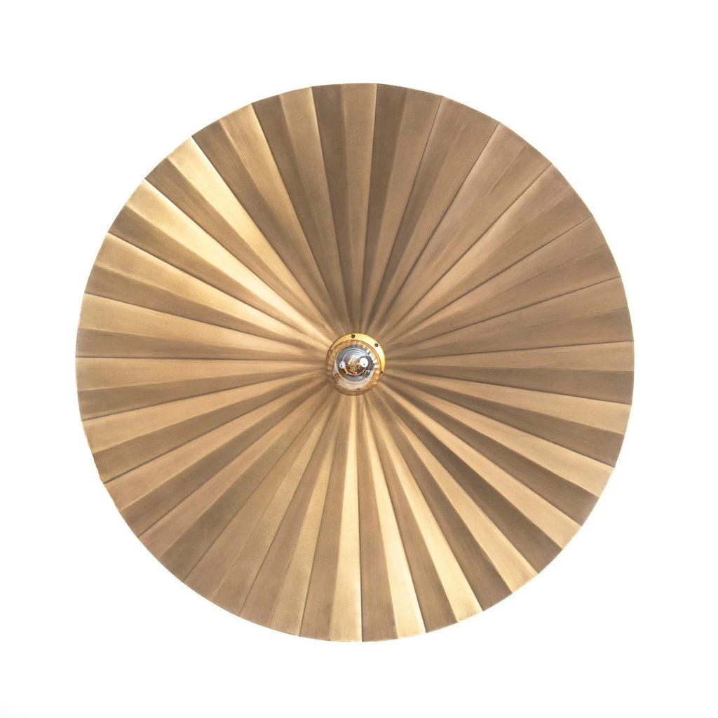 Applique murale en métal doré motif éventail rond – Ø60 cm