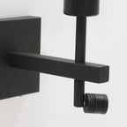 Applique murale en métal noir avec abat-jour blanc et liseuse intégrée