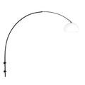 Lampadaire arqué avec abat-jour en métal noir et dôme blanc Ø40 cm
