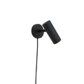 Applique murale en métal noir avec cordon – H22 cm