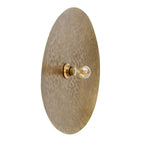 Applique murale ronde en laiton martelé avec ampoule centrale Ø55 cm