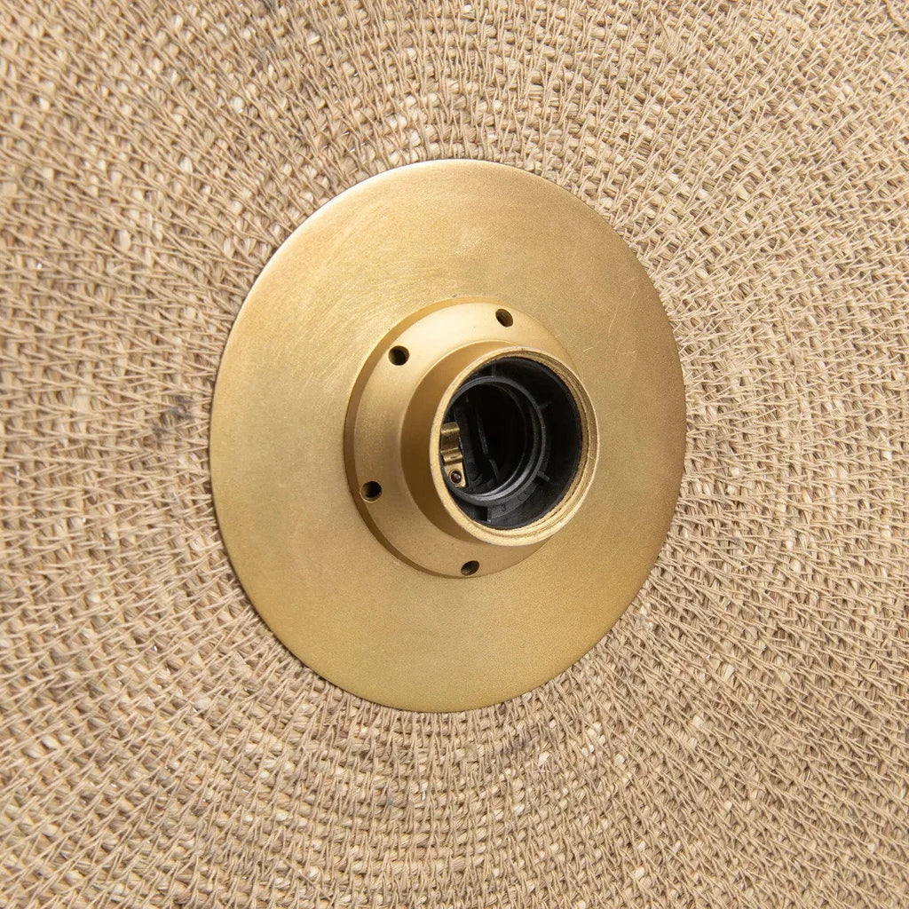 Base de luminaire en laiton avec douille filetée pour applique murale ronde en rotin