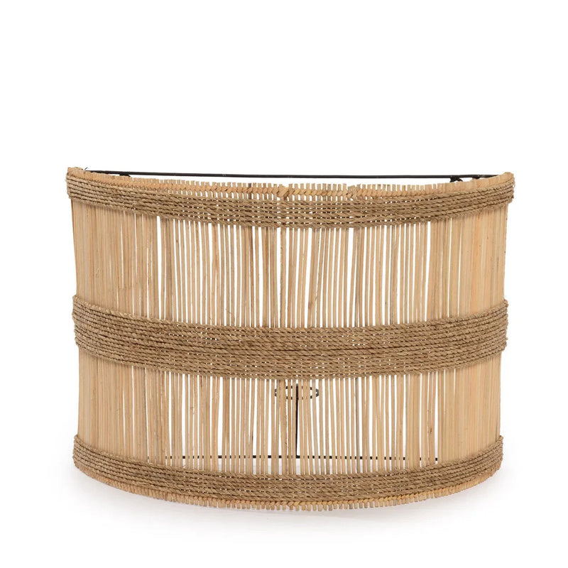 Applique murale en rotin ajouré et corde naturelle – 45x19 cm