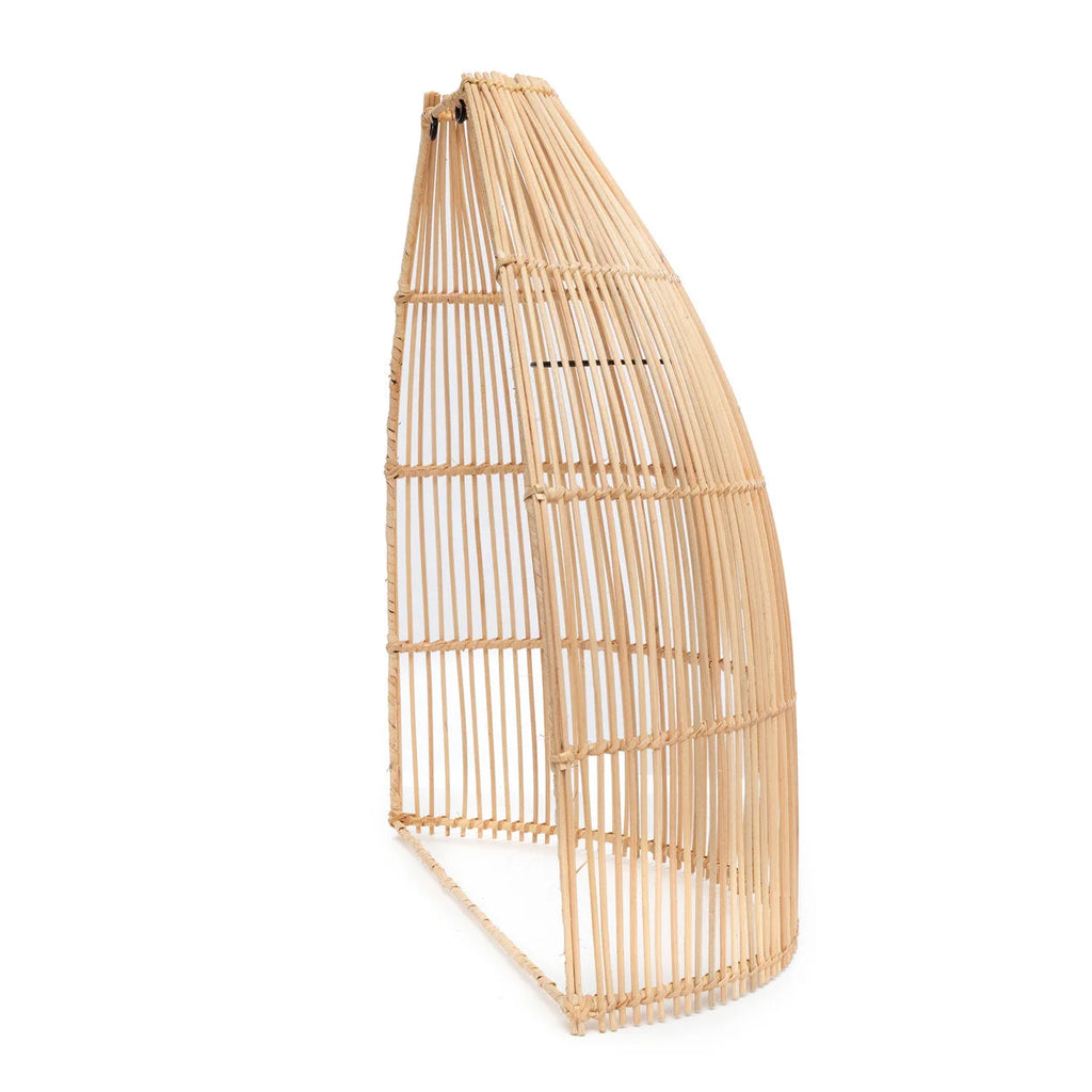 Applique murale en rotin naturel conique ajourée H55 cm beige clair