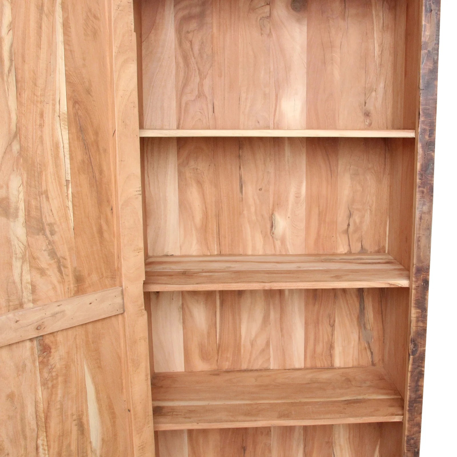 Armoire haute 1 porte en bois recyclé brun naturel 80x40 cm