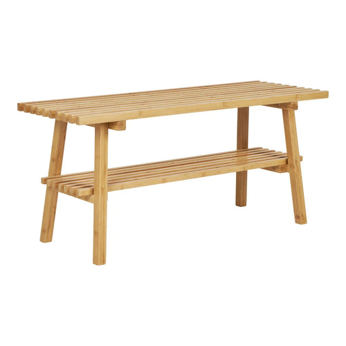 Étagère à chaussures en bambou naturel clair, 70x28 cm
