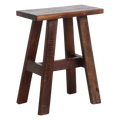 Banc en bois recyclé brun foncé vintage, 45x20 cm, pieds évasés