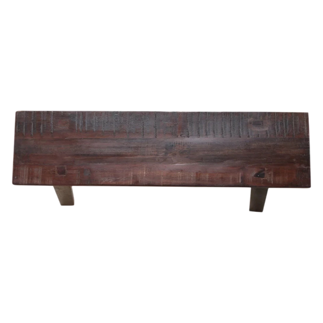 Banc en bois recyclé brun rustique industriel, 85x20 cm