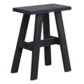 Banc en bois recyclé noir silhouette A, 45x20 cm, pour entrée ou salon