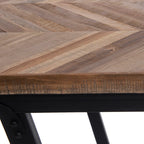 Banc pliable bois teck et métal noir – 110x40 cm
