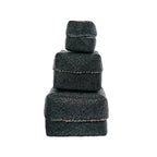 Boîte décorative perlée en bambou noir motif chevrons avec couvercle