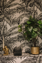 Boîte décorative perlée en bambou noir motif chevrons avec couvercle