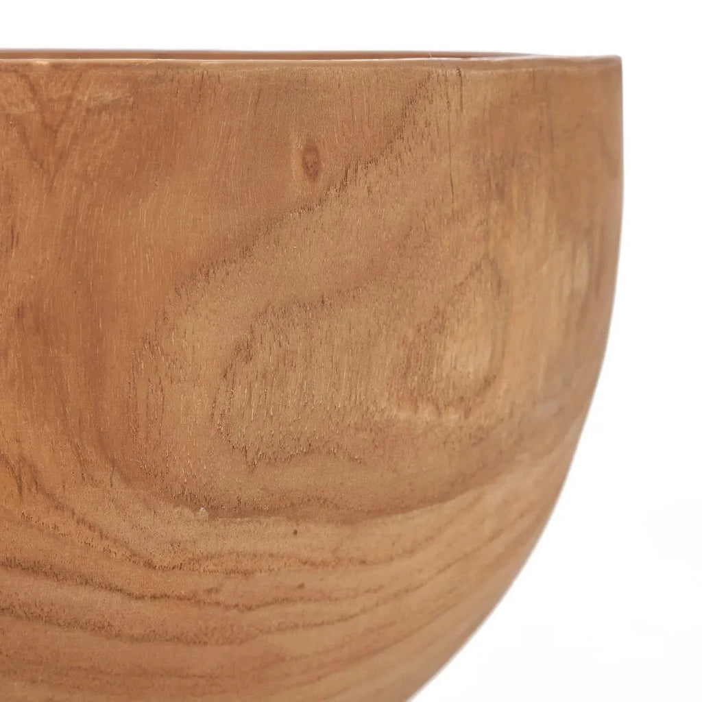 Bol en bois de teck naturel fini lisse veiné
