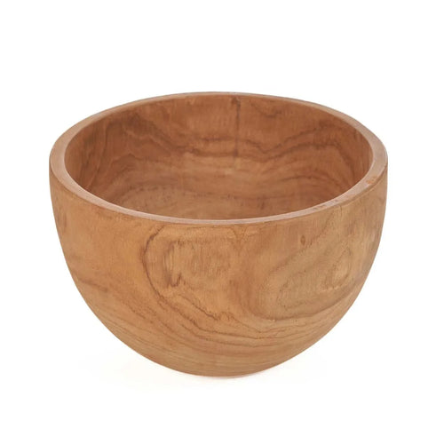 Bol en bois de teck naturel fini lisse veiné
