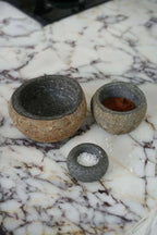 Bol décoratif en pierre naturelle noire aspect brut