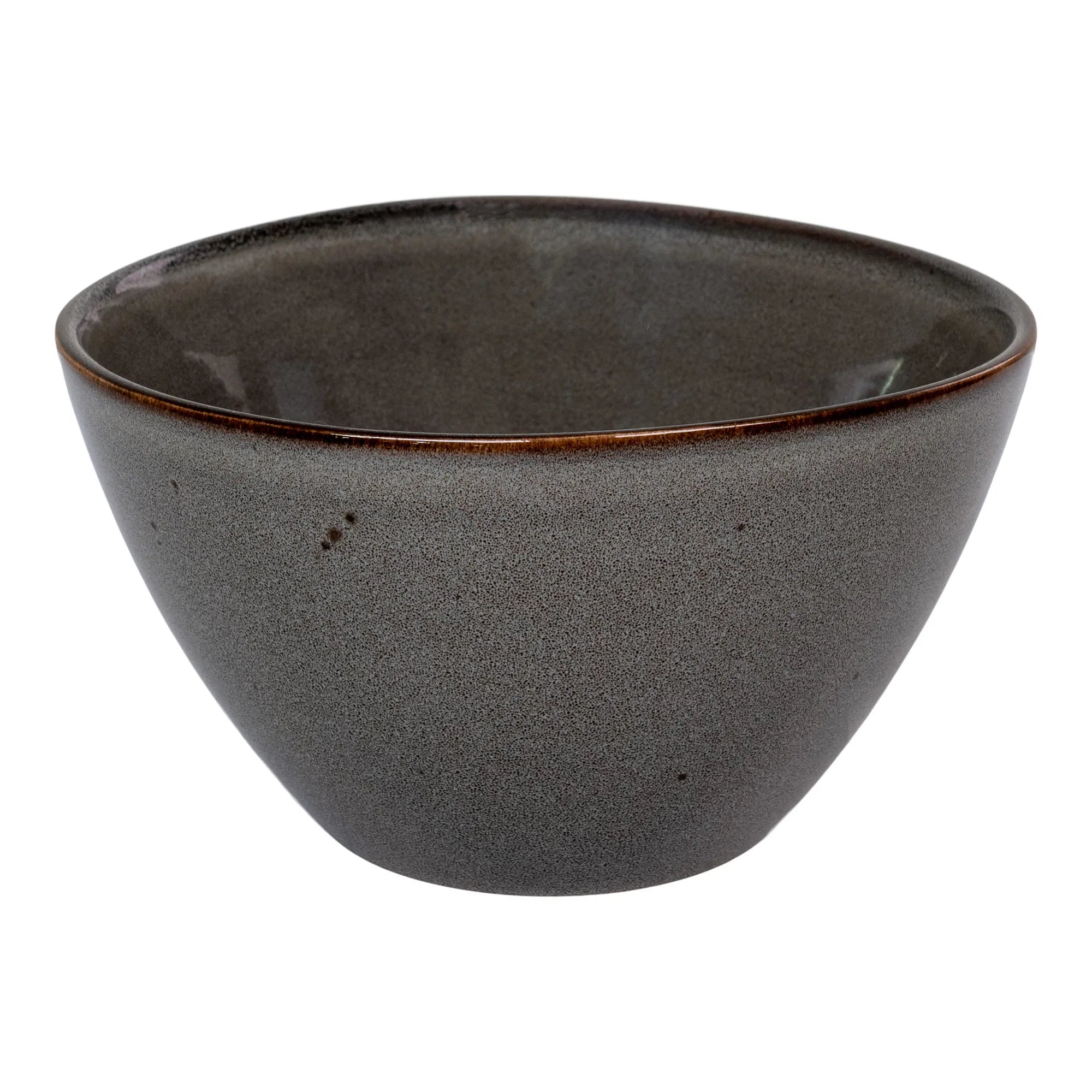 Bol en grès gris marron ø15 cm – Lot de 4 pièces