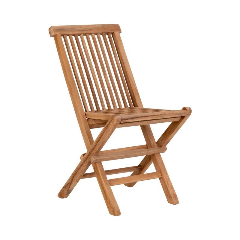 Chaise enfant en teck pliable – Naturel – Lot de 2