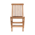 Chaise enfant en teck pliable naturel, lot de 2 pour extérieur