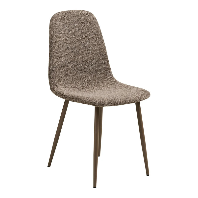 Chaise de salle à manger bouclée taupe beige pieds métal – Set de 2