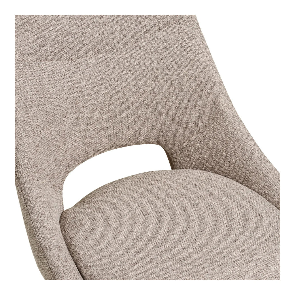 Chaise de salle à manger en tissu beige chiné, piétement noir, set de 2