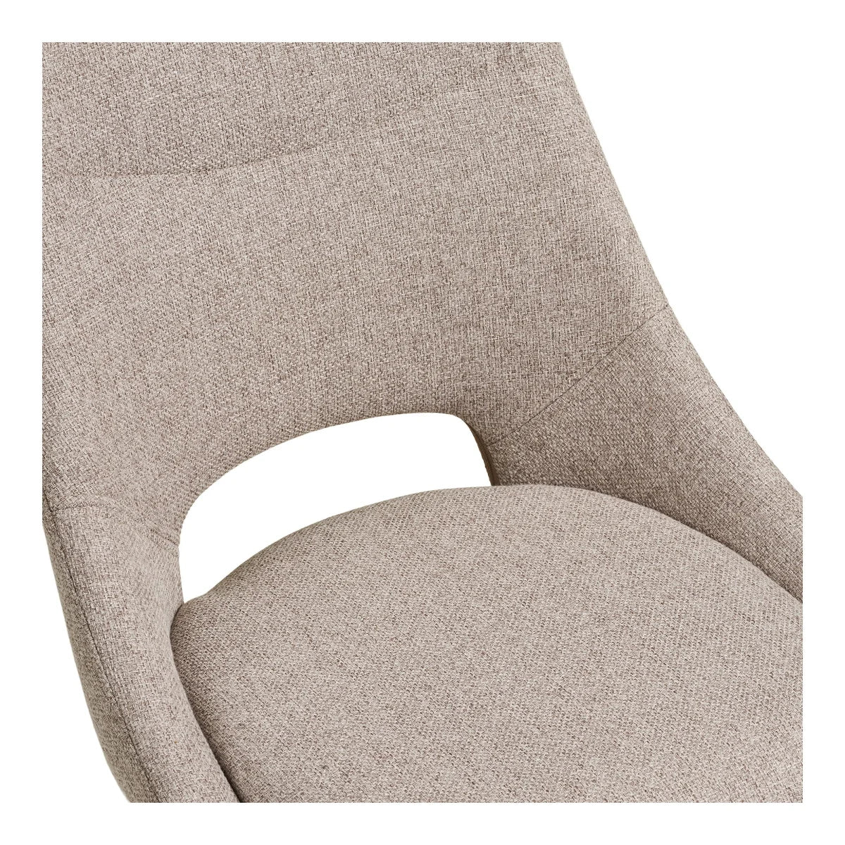 Chaise de salle à manger en tissu beige chiné, piétement noir, set de 2
