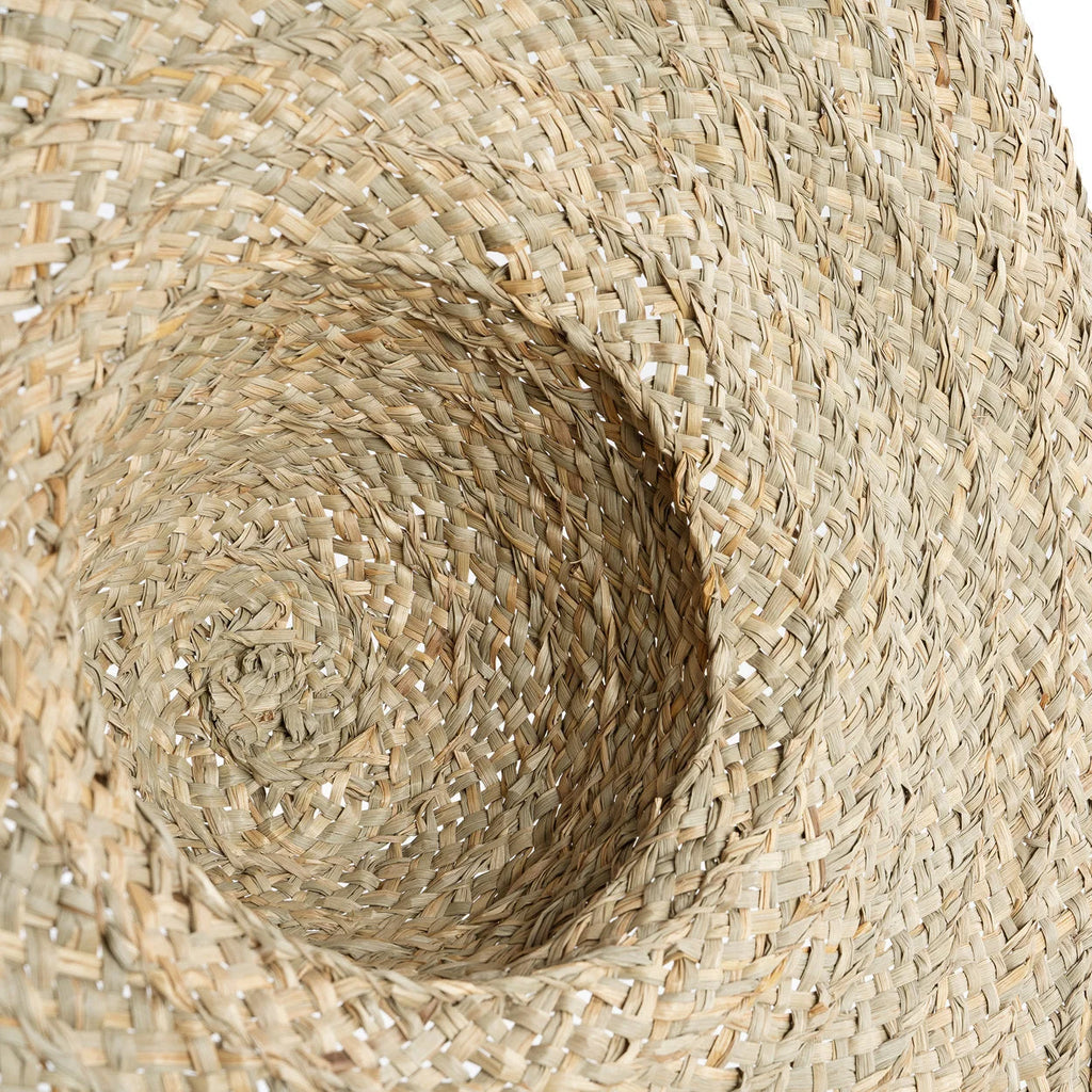Chapeau de paille en jacinthe d’eau naturel, bord XXL souple tressé