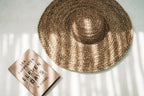 Chapeau de paille en jacinthe d’eau naturel, bord XXL souple tressé
