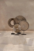 Décoratif coquillage sur socle en cauris blanc naturel, H40 cm, beige et marron