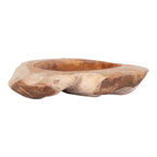 Coupe décorative en bois de teck massif forme organique Ø40 cm