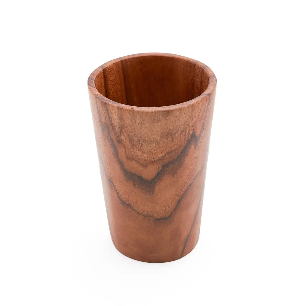 Coupe en racine de teck cylindrique – Finition naturelle – H16 cm