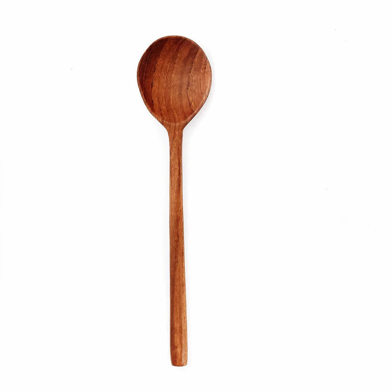 Cuillère en bois de teck ovale – Marron naturel