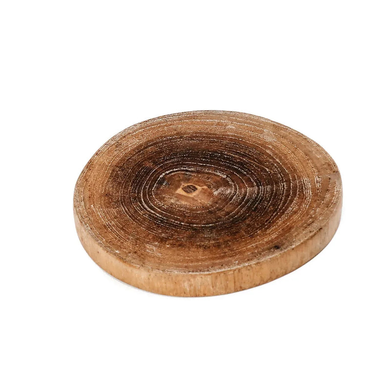 Dessous de verre rond en racine de teck – Ø10 cm