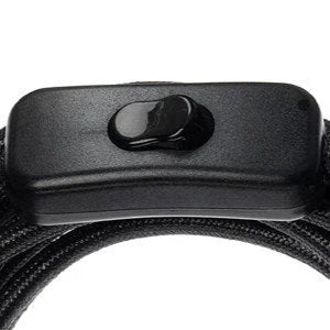 Interrupteur inline noir avec câble tissé pour suspension longue 450 cm