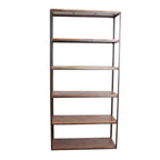 Étagère haute ouverte en bois recyclé et métal noir, 100x38 cm