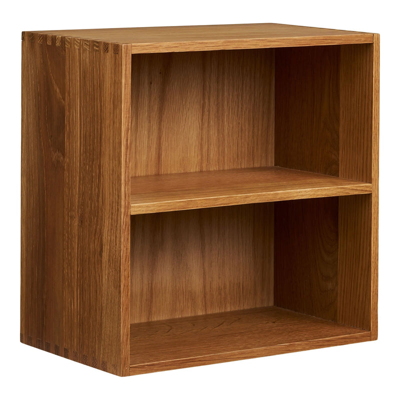 Étagère murale en chêne naturel à deux niches ouvertes – 30x18 cm