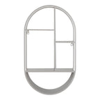Étagère murale ovale en acier gris 35x15x60 cm à 3 compartiments