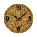Horloge murale en rotin tressé