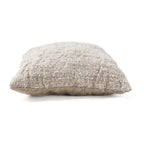 Chaise de camp cuir marron bois et coussin beige texturé