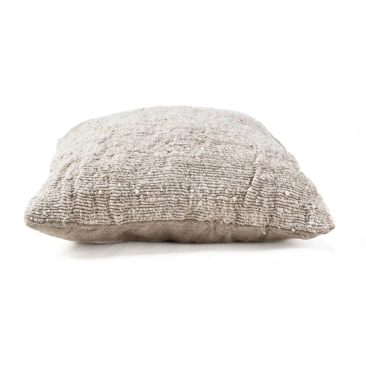 Chaise de camp cuir marron bois et coussin beige texturé