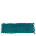 Écharpe rectangulaire en coton texturé aqua avec franges teal pour décoration intérieure
