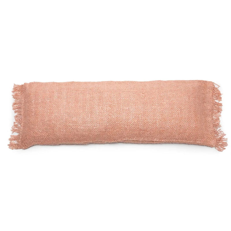 Housse coussin rectangulaire rose saumon coton - 35x100 cm