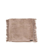 Coussin rectangulaire en velours béton 40x40 cm avec franges, tissu texturé