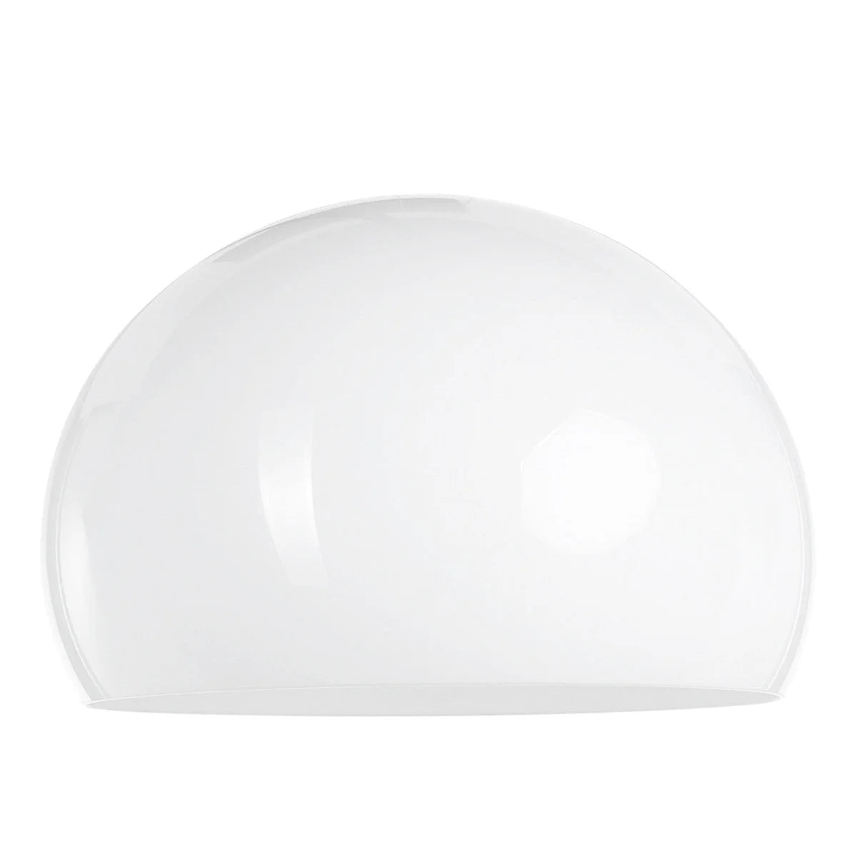 Abat-jour opalin en verre blanc opaque pour lampadaire arc en métal blanc H240 cm