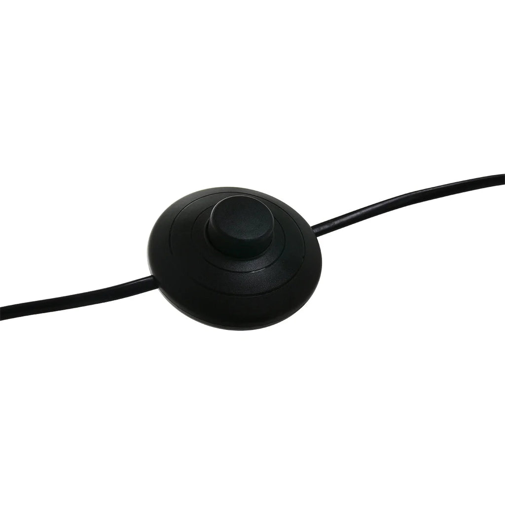 Interrupteur d’alimentation noir circulaire avec molette sur cordon noir
